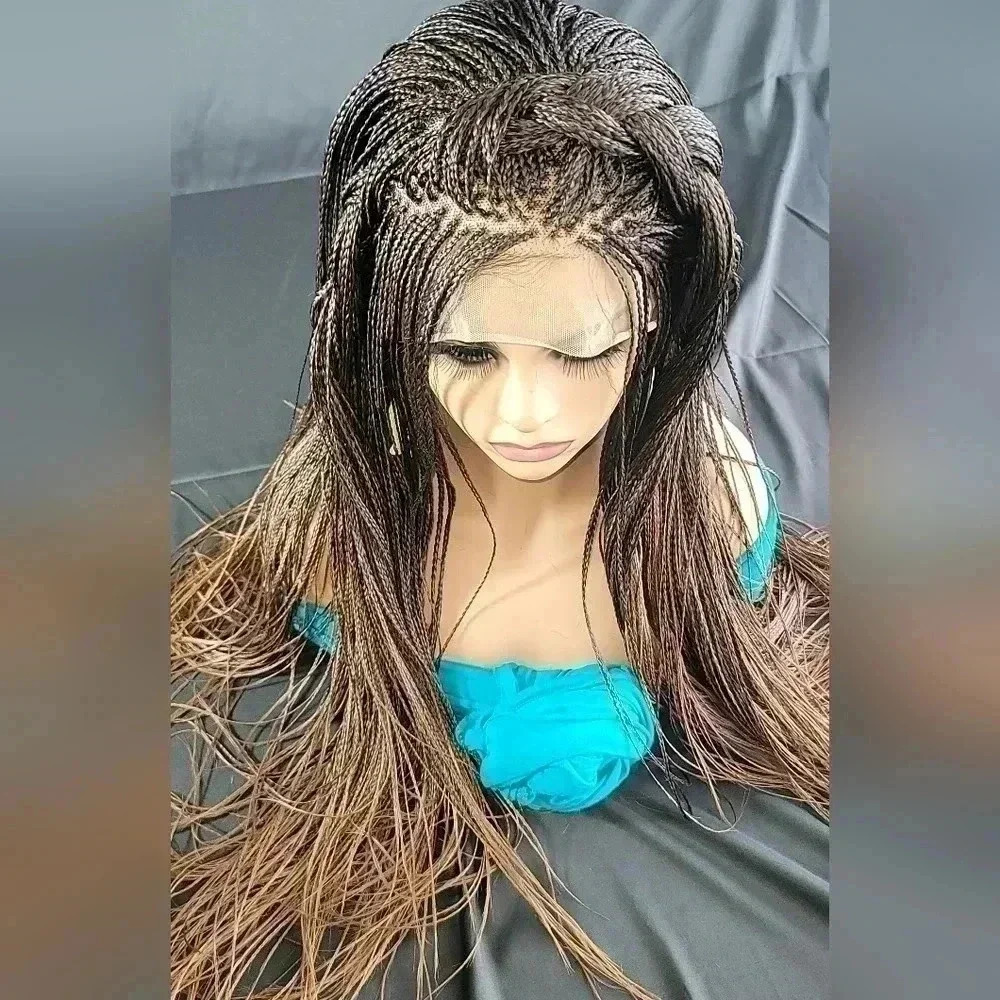 Braided Wig Full Lace Glueless | Long Micro Braids | Handmade | NWT - Picture 3 of 17